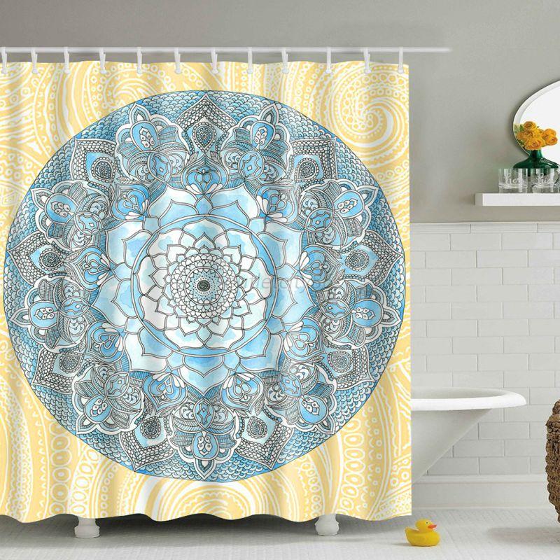 Waterproof FabricBathroom Shower Curtain Panel Sheer Decor With 12 Hook Bath Set eBay